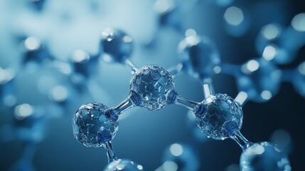 Abstract Molecular Science Background in Blue Tones
