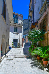 Obraz premium A street in San Lupo, a village in Campania, Italy. 
