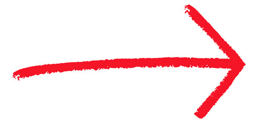 Red crayon arrow icon cut out design element