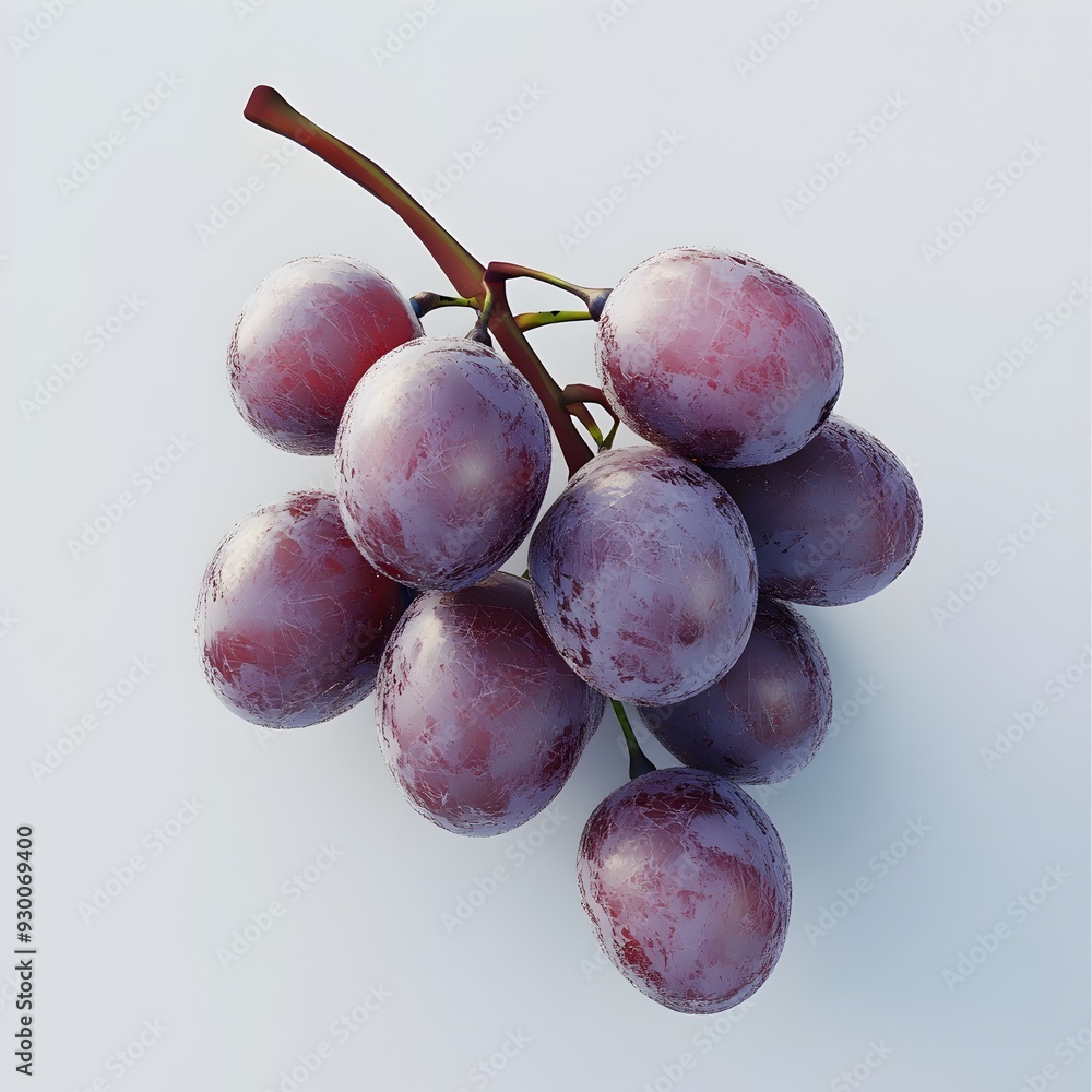 Aufkleber and detailed 3d rendered image of a single grape against a plain white background showcasing the fru