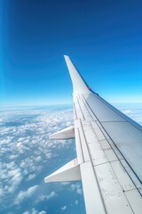an airplane wing in mid-flight