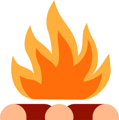 Campfire icon. Flame symbol. Flat style.