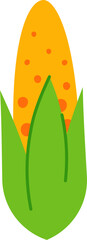 Corn icon. Flat style. Vegetable symbol.