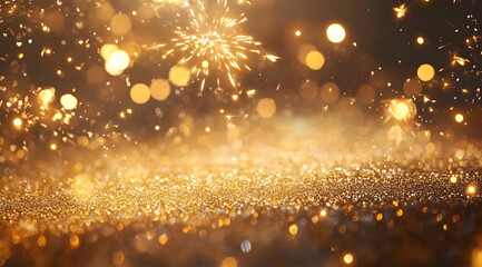 Naklejka premium Sparkling particles create a magical atmosphere, perfect for celebrations, events, and festive themes.