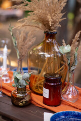 Autumn decorations, autumn table setting, Halloween decorations