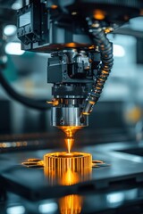 3D printer creating a prototype object with precision laser technology