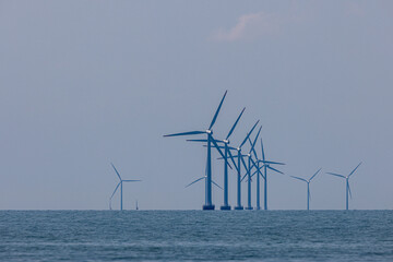windturbine park in the baltic sea denmark