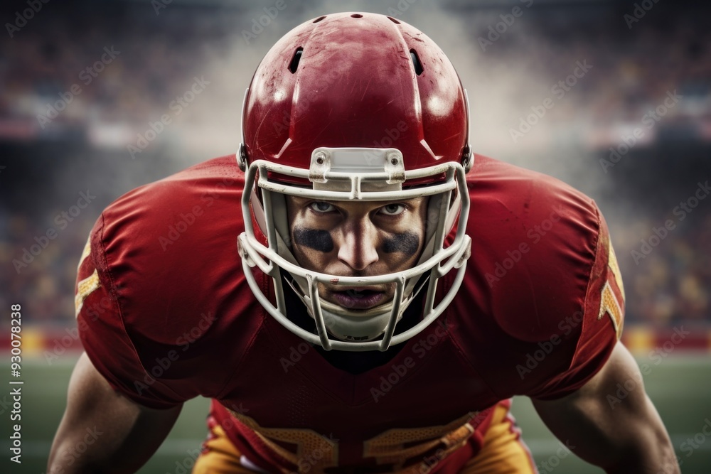 Poster American Football football helmet player.