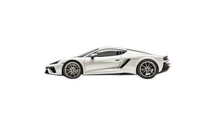 A sleek sports car in profile white background_Transparent background PNG