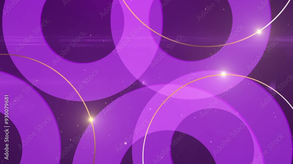 Aufkleber circle purple and golden lines abstract the geometric background looping motion graphics animation 4