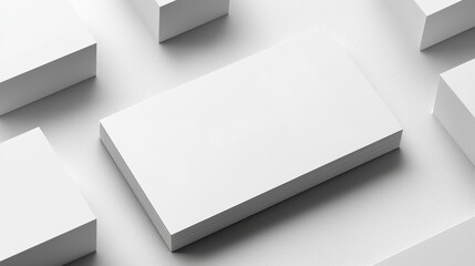 Blank White Business Cards on a Textured Surface for Corporate Branding and Networking