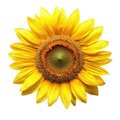Fototapeta premium Bright and vibrant sunflower showcasing its golden petals and intricate center, perfect for nature-themed projects.