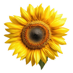 Fototapeta premium Vibrant sunflower displaying bright yellow petals and intricate seed patterns, symbolizing warmth and summer beauty.