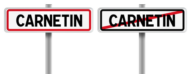 Panneau de CARNETIN à l'Entrée et à la Sortie - Fond Transparent ou Blanc Disponible