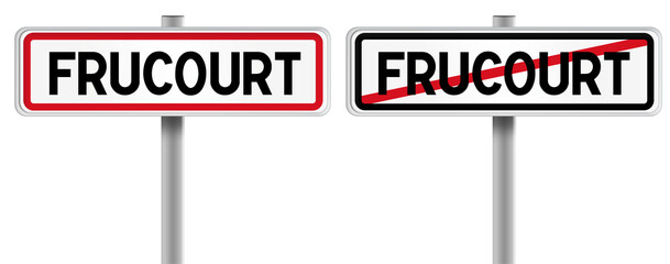 Panneau de FRUCOURT à l'Entrée et à la Sortie - Fond Transparent ou Blanc Disponible
