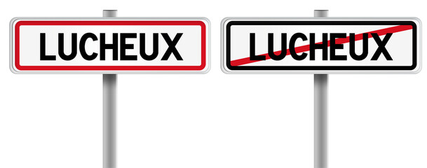 Panneau de LUCHEUX à l'Entrée et à la Sortie - Fond Transparent ou Blanc Disponible