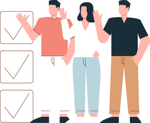 Teamwork illustration. Successful business illustration.