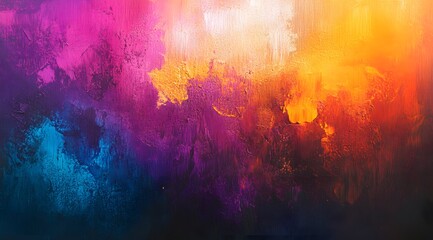 Abstract Colorful Painting with Textured Brushstrokes