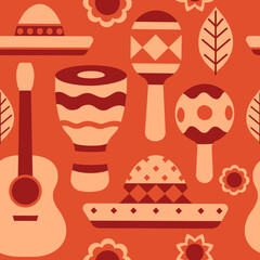 Festa junina pattern. Cartoon style. Seamless pattern.