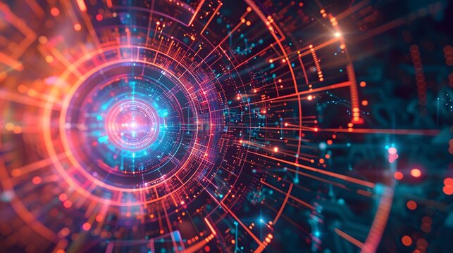 A visual metaphor for quantum cryptography, showcasing a digital shield or barrier created by quantum key distribution (QKD) to secure communication, with a high-tech and secure aura