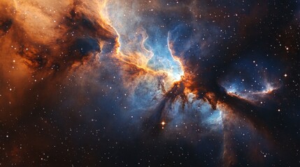 A stunning cosmic nebula filled with vibrant colors and stars, showcasing the beauty of space.