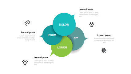 4 step bubble infographic vector element suitable for business information and web presentation