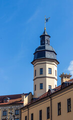 Nesvizh, Belarus - 08.08.2024 - Shot of the well know architectural landmark , Radzwill castle....