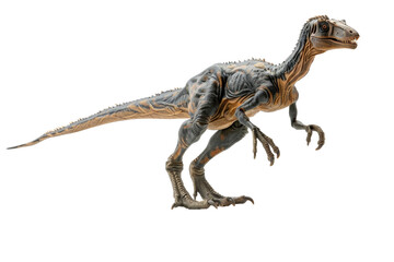 Fototapeta premium Clear, isolated image of Gigantoraptor on a white background, focusing on its impressive size, anatomical details, and unique design