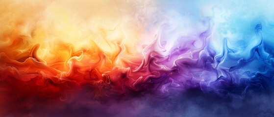 Fototapeta premium A multicolored background with smoke rising from both top and bottom edges