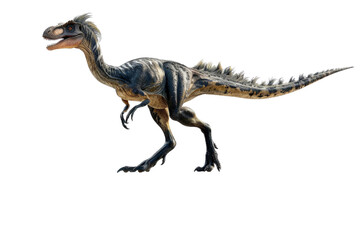 Fototapeta premium Clear, isolated image of Gigantoraptor on a white background, focusing on its impressive size, anatomical details, and unique design