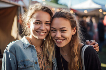 Family time children kids youth people friends spending time at season fairground amusement park, Generative AI