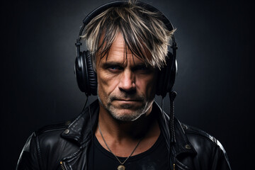 Brutal metal music lover rocker band member diversity age, cool punk style, Generative AI photo