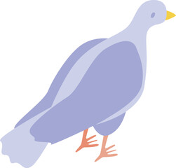 Blue dove standing isometric style