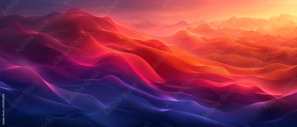 Wall mural colorful sunset in mountains