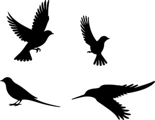 Obraz premium Flying Birds Silhouettes, Flying Birds Clip Arts, Flying Birds, Flying Birds Printable, Bird Silhouette