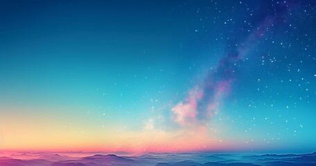 Obraz premium Galaxy-Inspired Landscape at Dusk