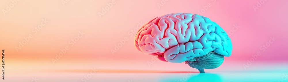Poster a colorful representation of a human brain, symbolizing creativity, intelligence, and cognitive func