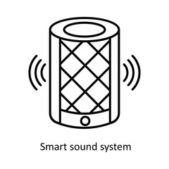  Smart sound system  vector filled outline Icon Design illustration. Smart Home and Technology Symbol on White background EPS 10 File