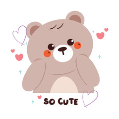 cute card with cartoon bear. animal cartoon for card, wallpaper, background