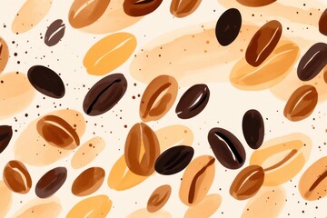 Obraz premium Coffee beans abstract shape backgrounds line food.