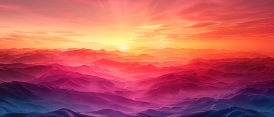 Colorful Mountains Sunset