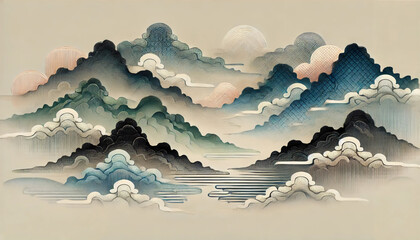 和彫のメッシュグラデーション