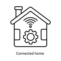 Connected home   vector filled outline Icon Design illustration. Smart Home and Technology Symbol on White background EPS 10 File