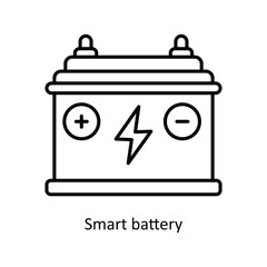 Smart battery  vector filled outline Icon Design illustration. Smart Home and Technology Symbol on White background EPS 10 File