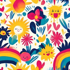 Naklejka premium seamless background with flowers