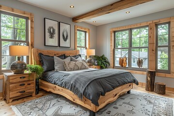 Luxurious Rustic Log Bedroom | Cozy Cabin Decor