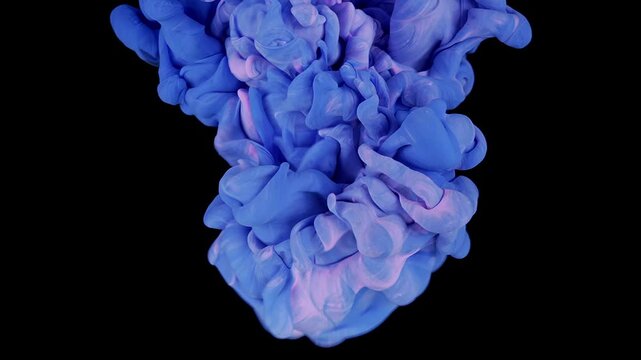Paint drip Color ink wave. Marble texture. Blue pink