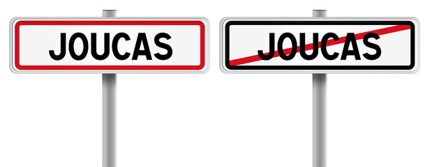 Panneau de JOUCAS à l'Entrée et à la Sortie - Fond Transparent ou Blanc Disponible