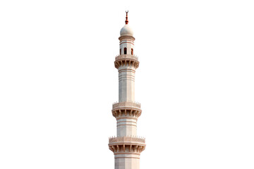 minaret of mosque on transparent background, png file