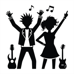 80s Concert Couple Silhouettes
